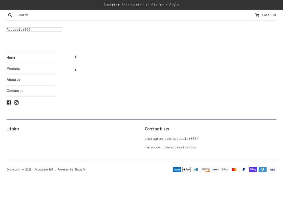 accessior365.com shopify website screenshot