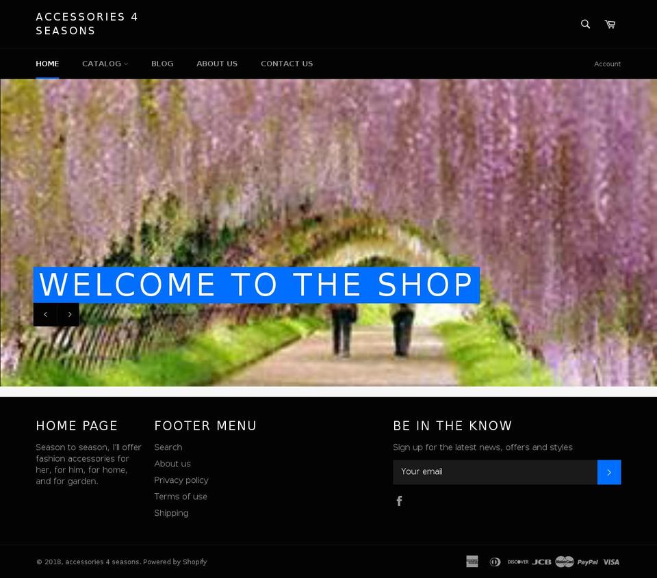 accessories4seasons.com — Shopify storefront screenshot
