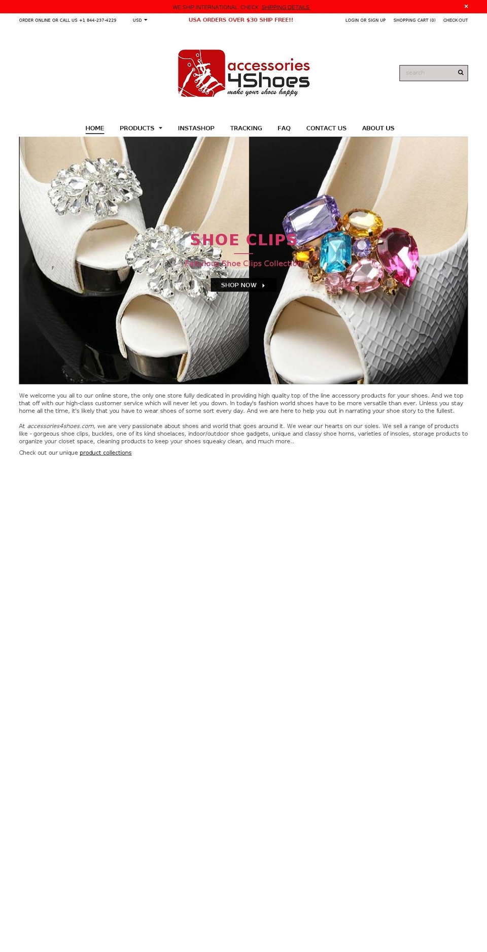 accessories4shoes.com shopify website screenshot