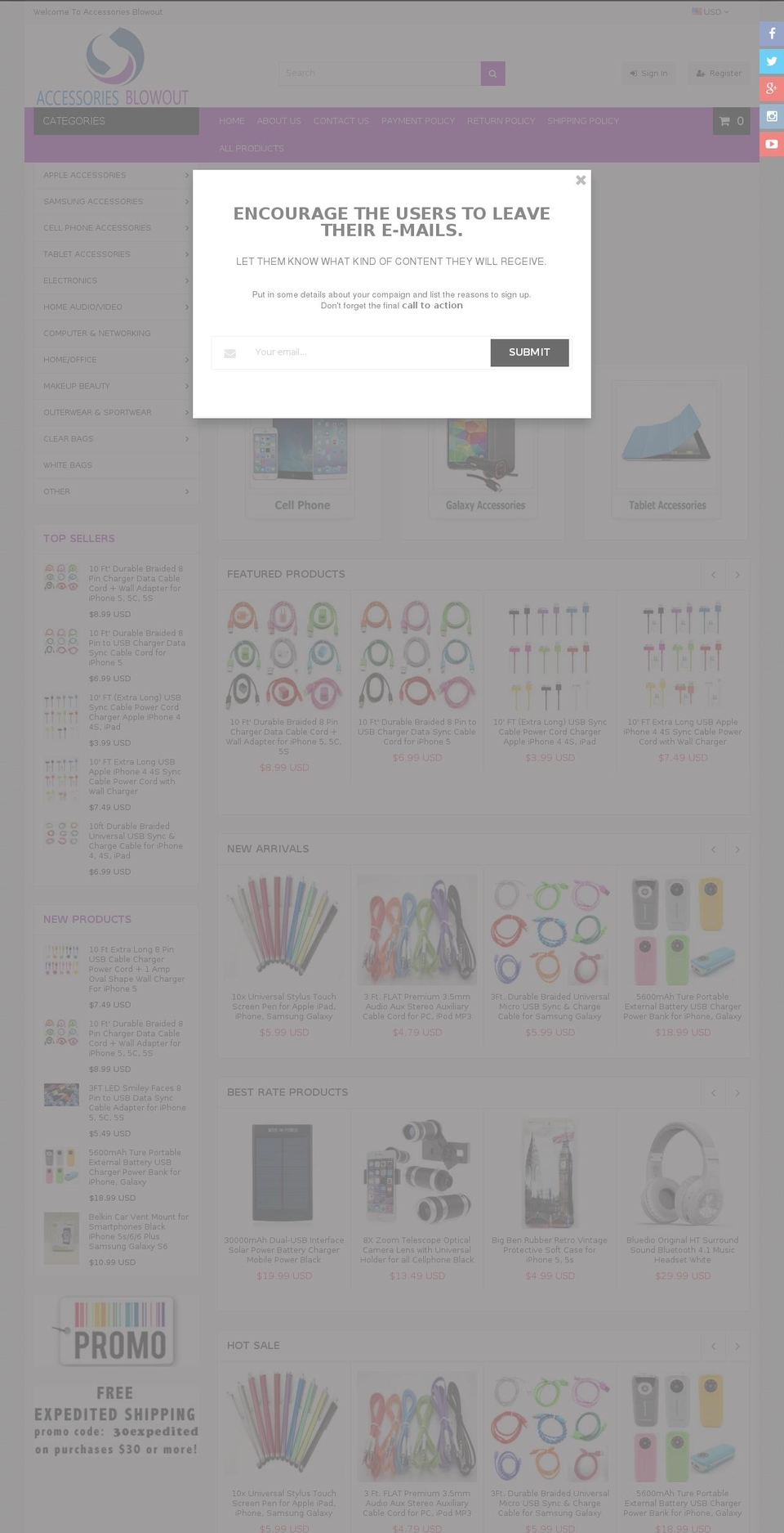 megashop-v1-1 Shopify theme site example accessoriesblowout.com