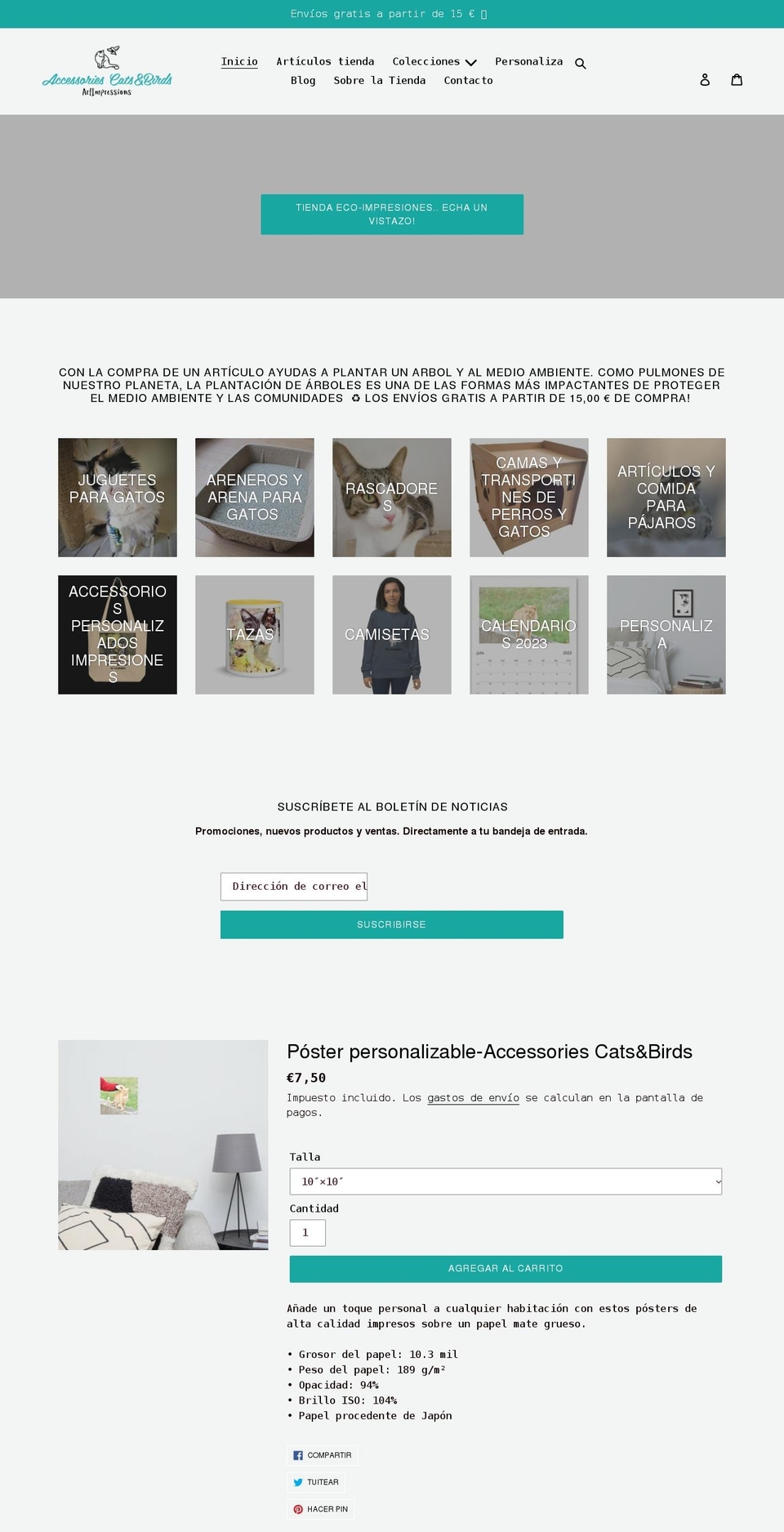 accessoriescats-birds.com shopify website screenshot