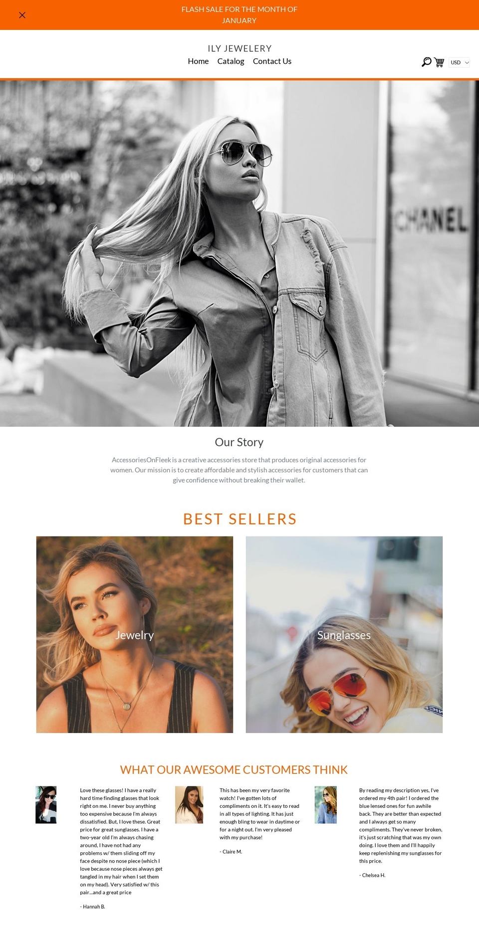 custom Shopify theme site example accessoriesonfleek.com