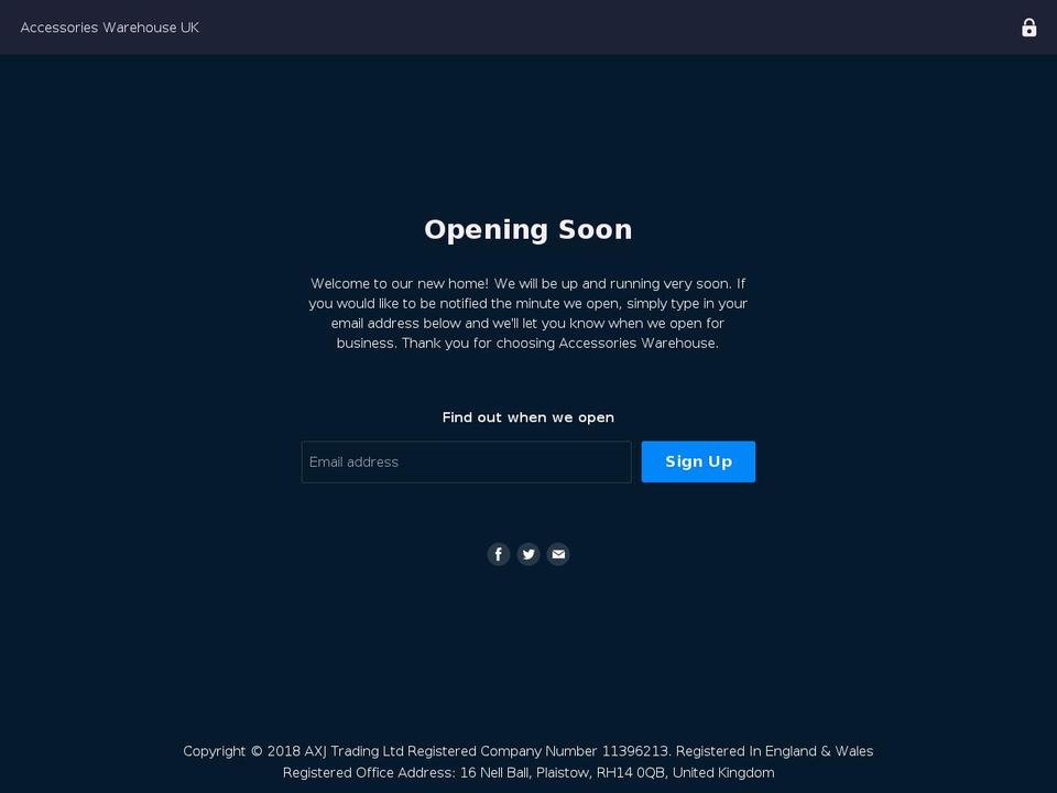 accessorieswarehouseuk.com — Shopify storefront screenshot