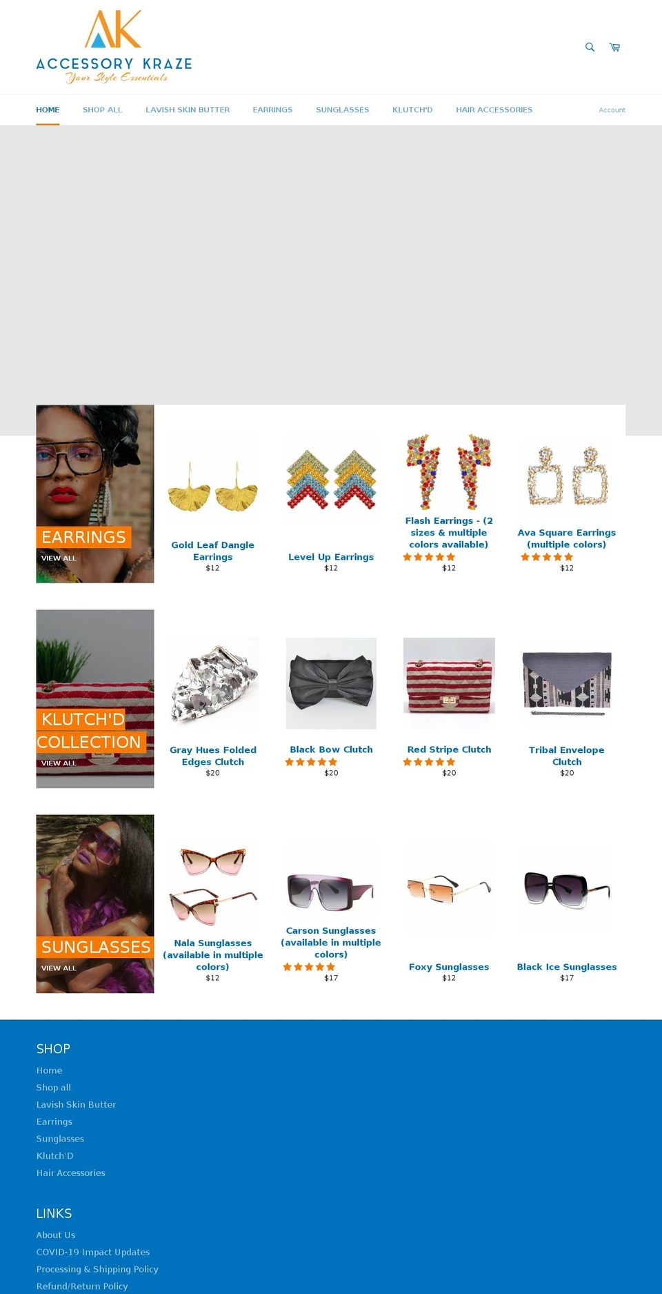 accessorykraze.com shopify website screenshot