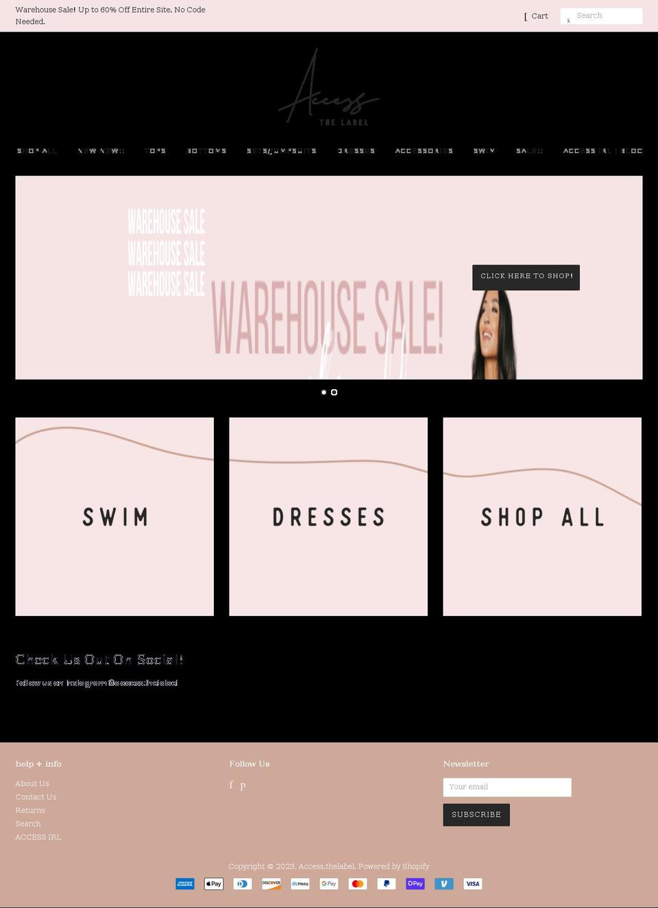 accessthelabel.com shopify website screenshot