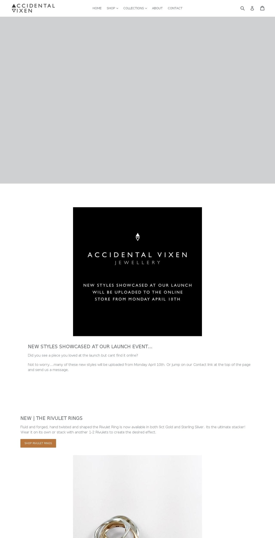 accidentalvixen.com shopify website screenshot