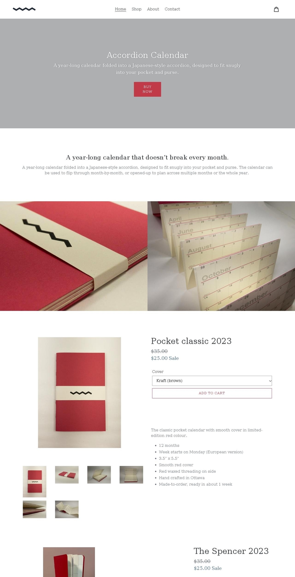 accordioncalendar.com shopify website screenshot