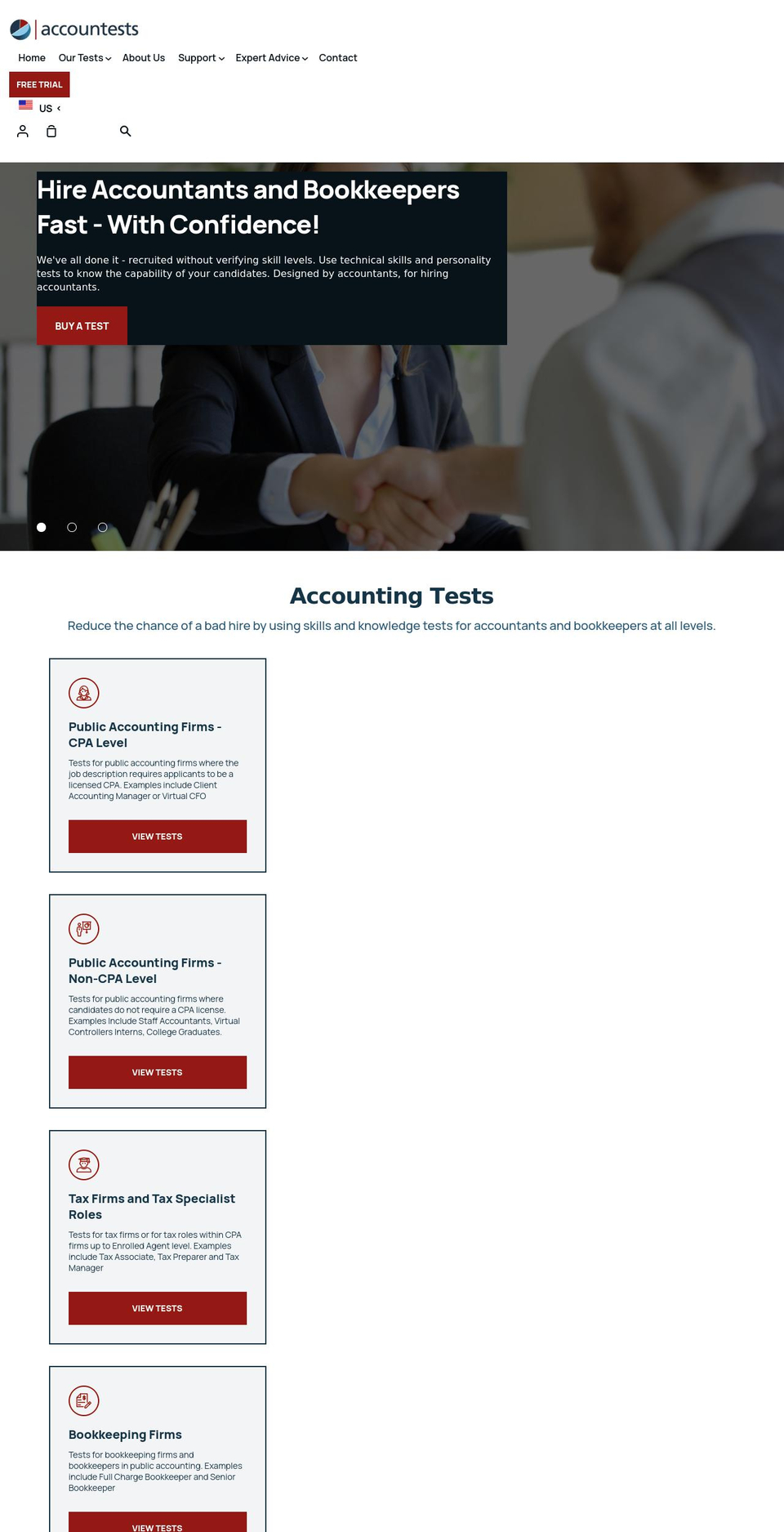 accountests.com shopify website screenshot