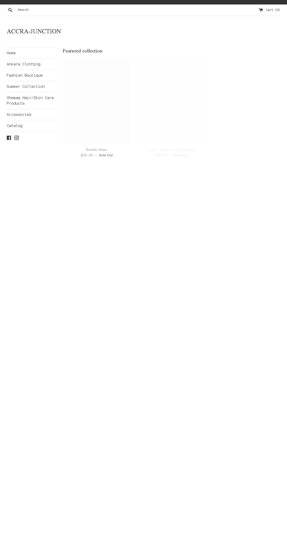 accrajunction.com — Shopify storefront screenshot