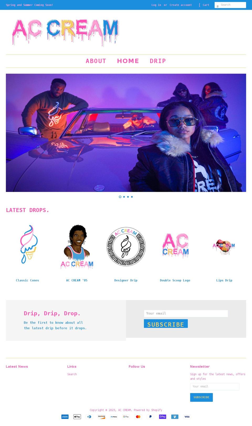 AC CREAM Shopify theme site example accream.com