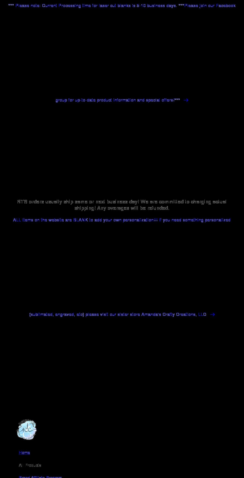 accsubblanks.com shopify website screenshot