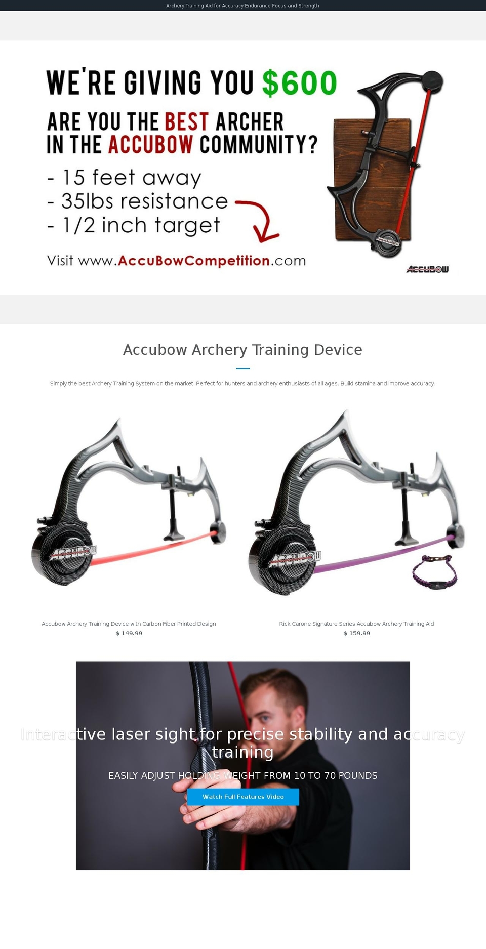 accubow.com shopify website screenshot