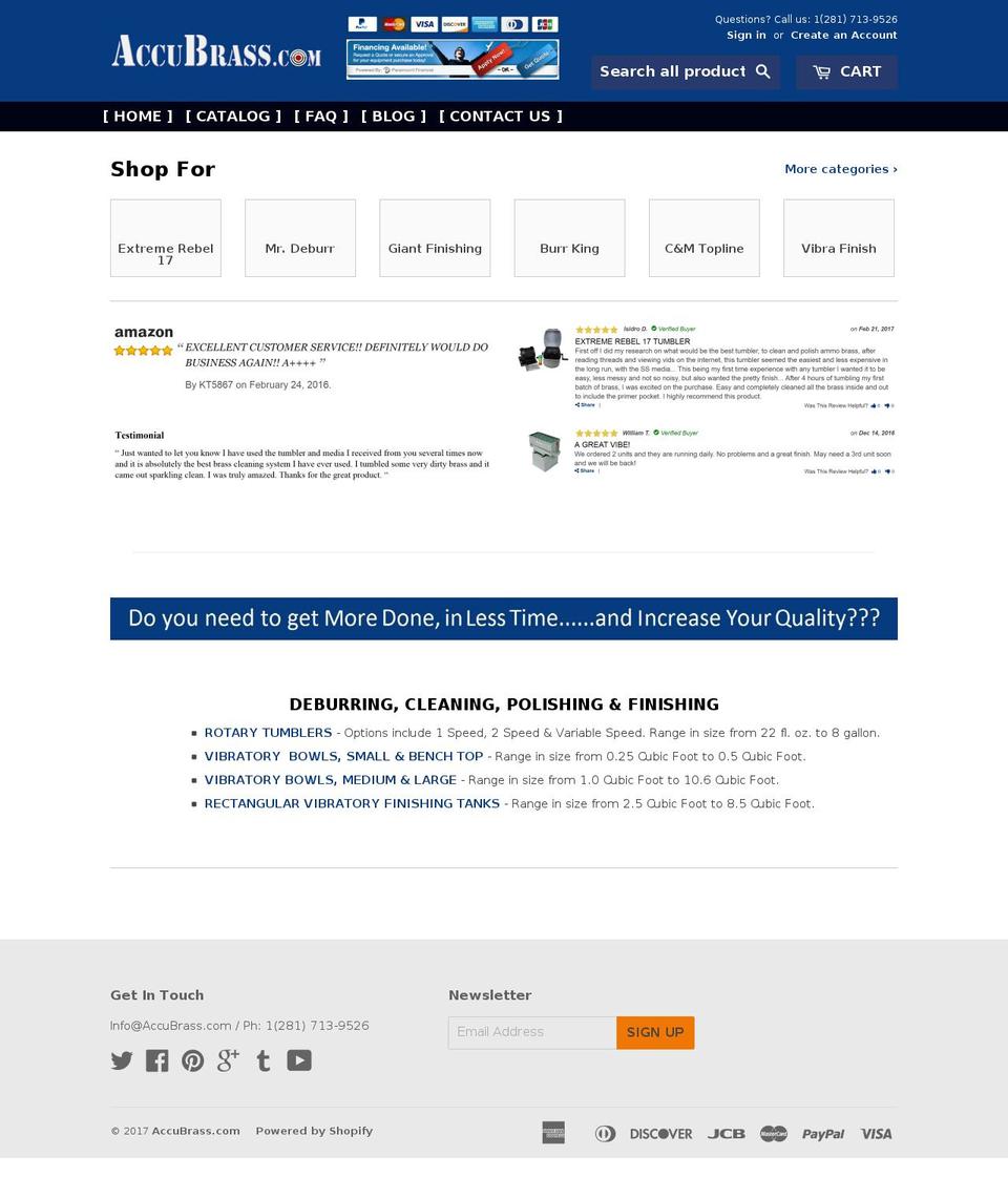 accubrass.com shopify website screenshot