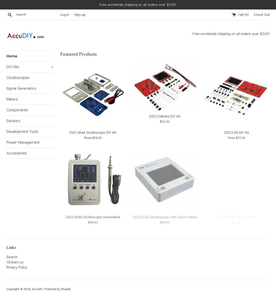 accudiy.com shopify website screenshot