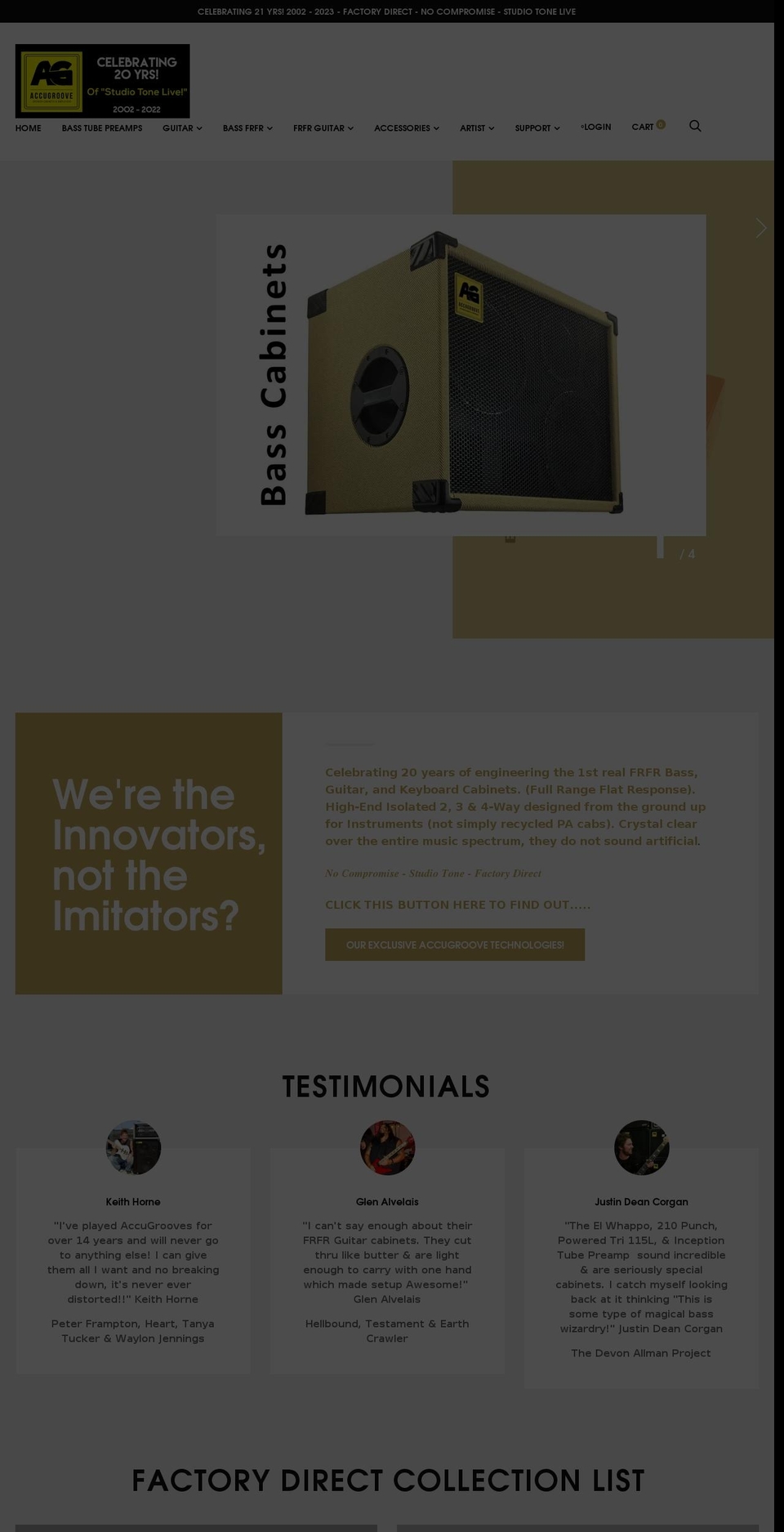 accugroovellc.com shopify website screenshot