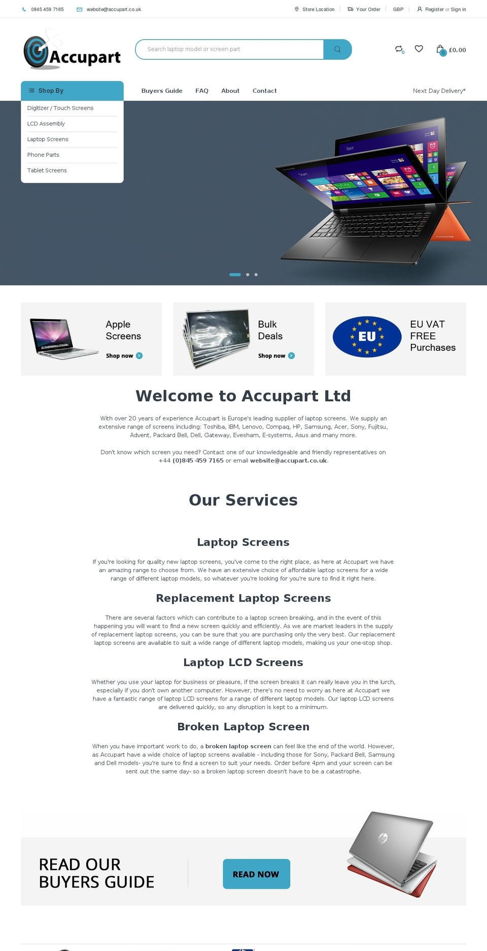 accupart.co.uk shopify website screenshot