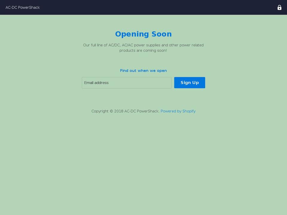 acdcpowershack.com — Shopify storefront screenshot