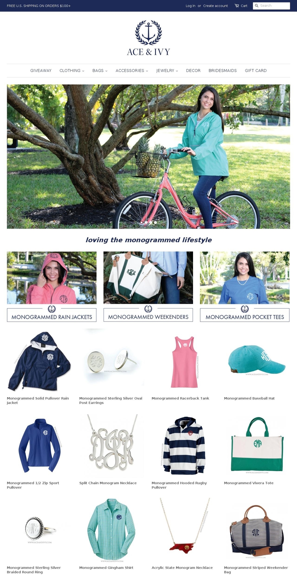 aceandivy.com shopify website screenshot