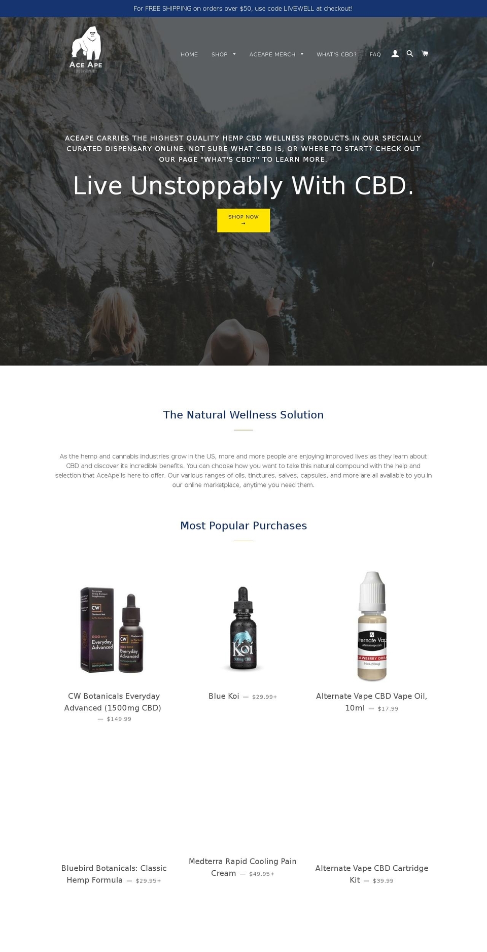 aceape.net shopify website screenshot
