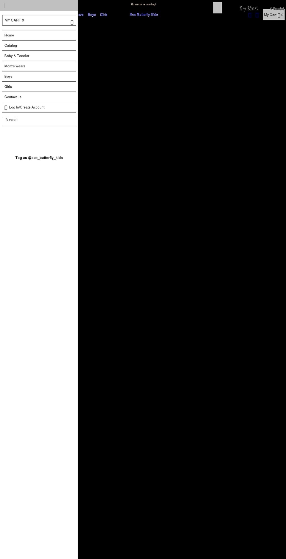 acebutterflykids.com shopify website screenshot