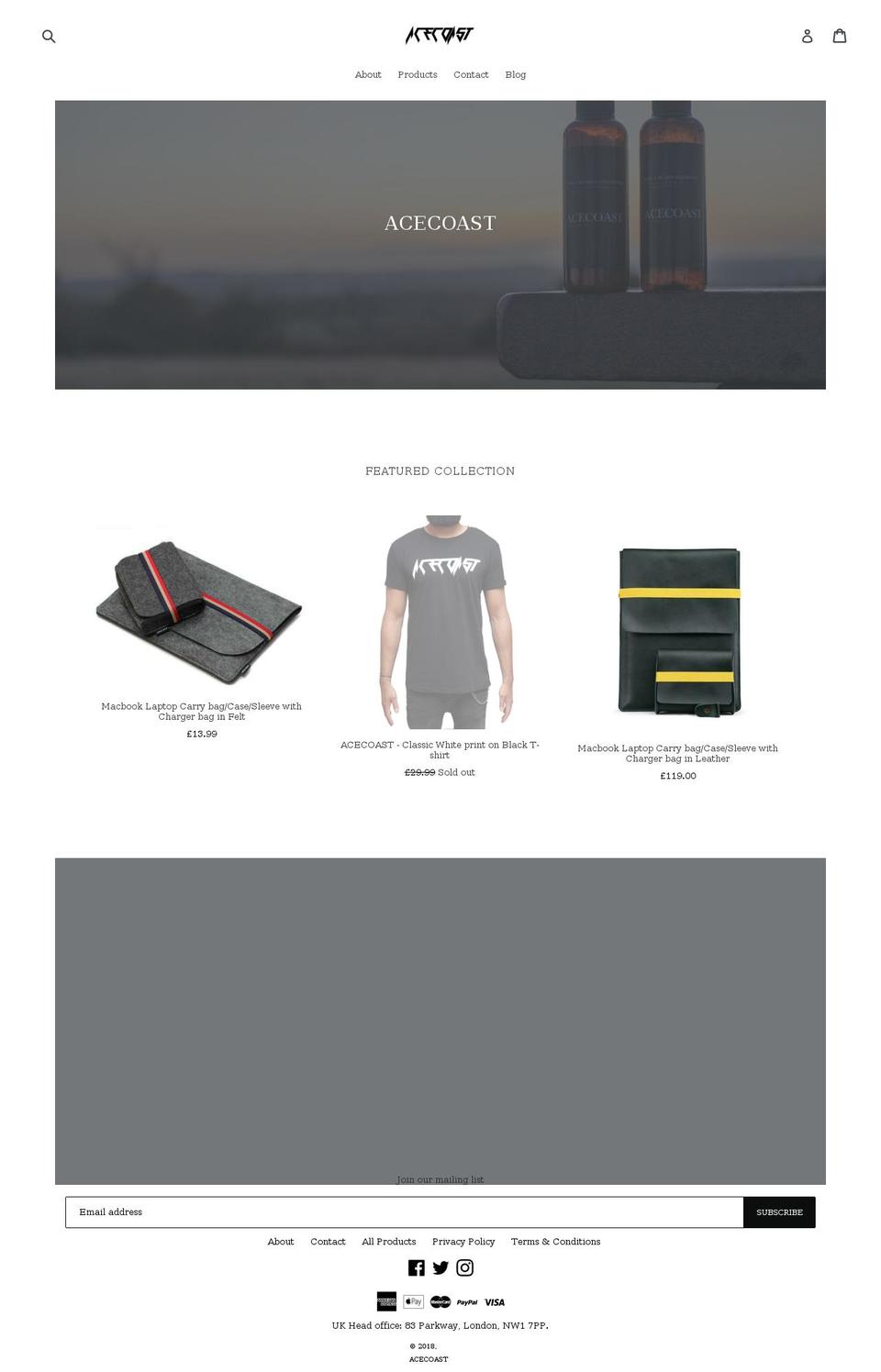 acecoast.com — Shopify storefront screenshot