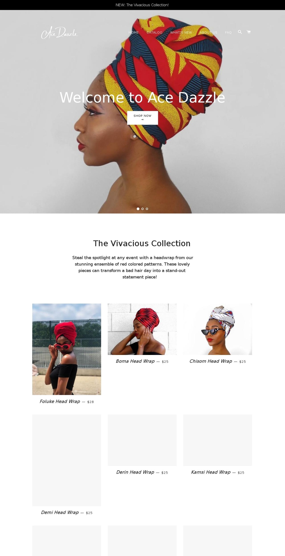 acedazzle.com — Shopify storefront screenshot