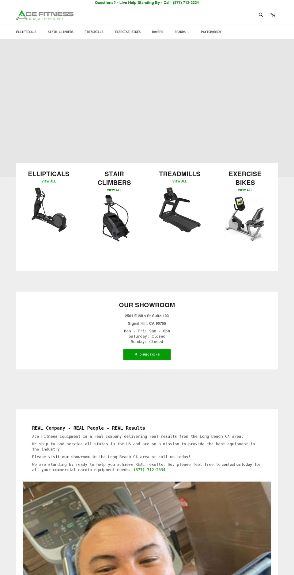 acefitnessequipment.com shopify website screenshot