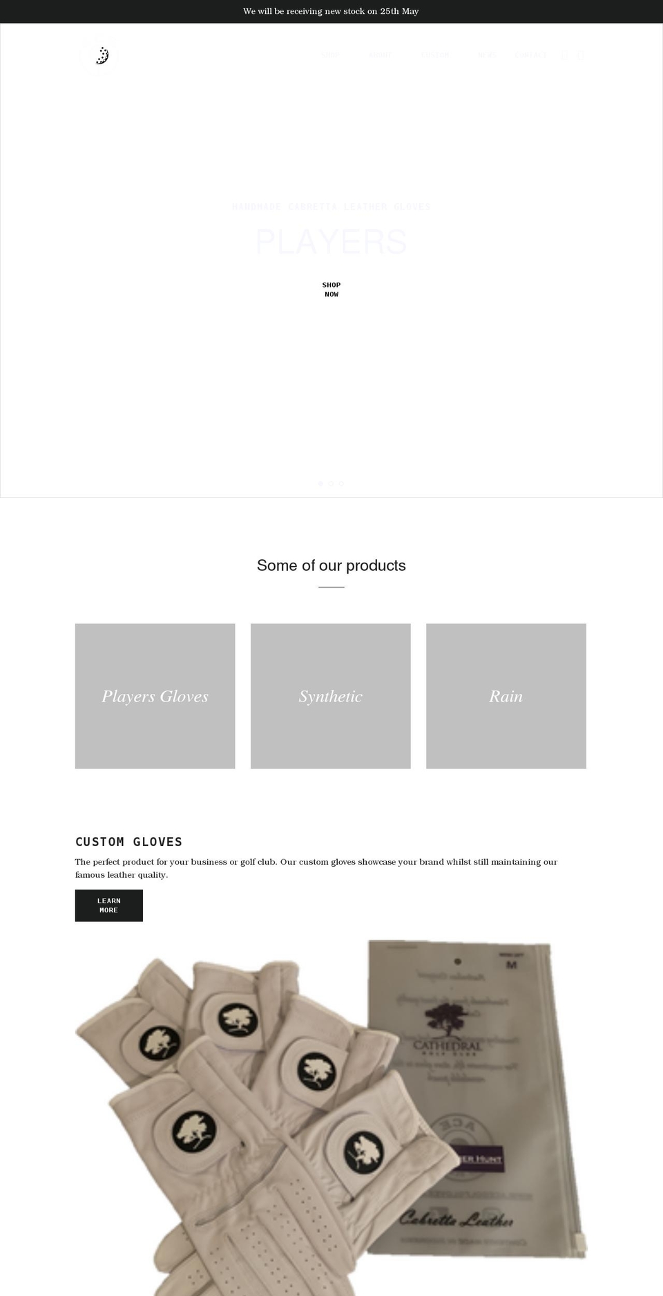 acegolfgloves.com.au shopify website screenshot