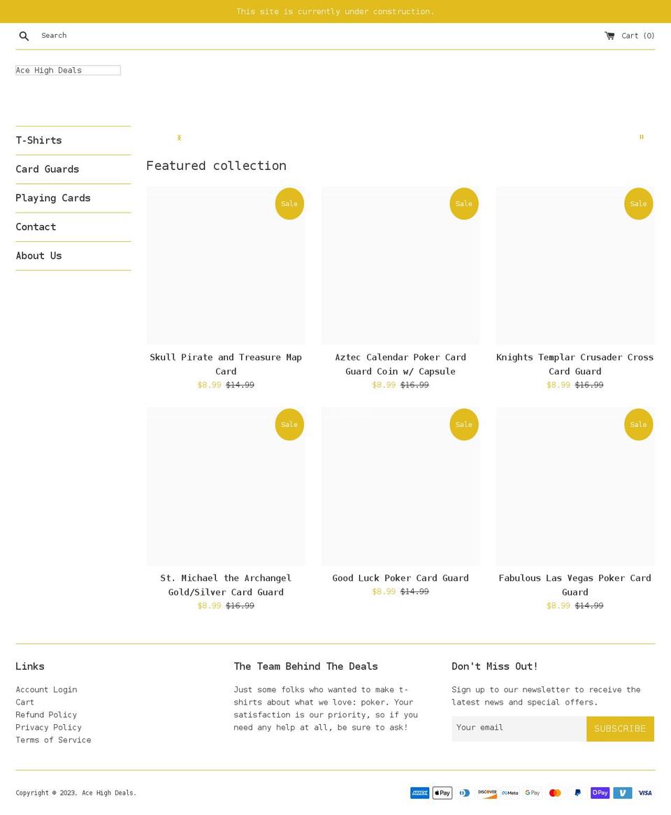 acehighdeals.com shopify website screenshot