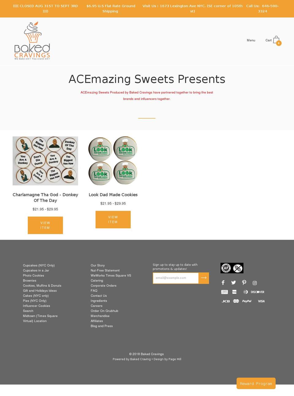 acemazingsweets.com — Shopify storefront screenshot