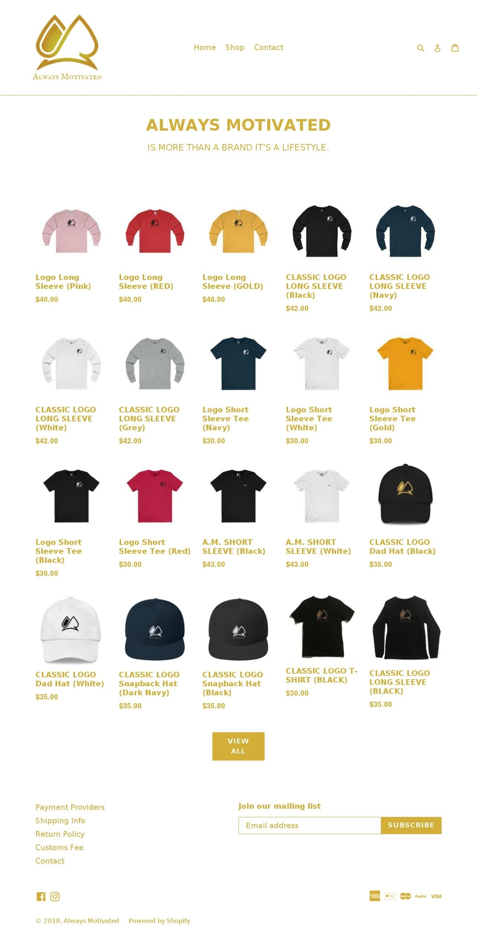 Copy of Debut 1 White and Gold Shopify theme site example acemilly.com