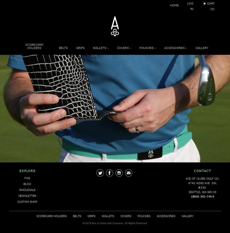 aceofclubsgolfcompany.com — Shopify storefront screenshot