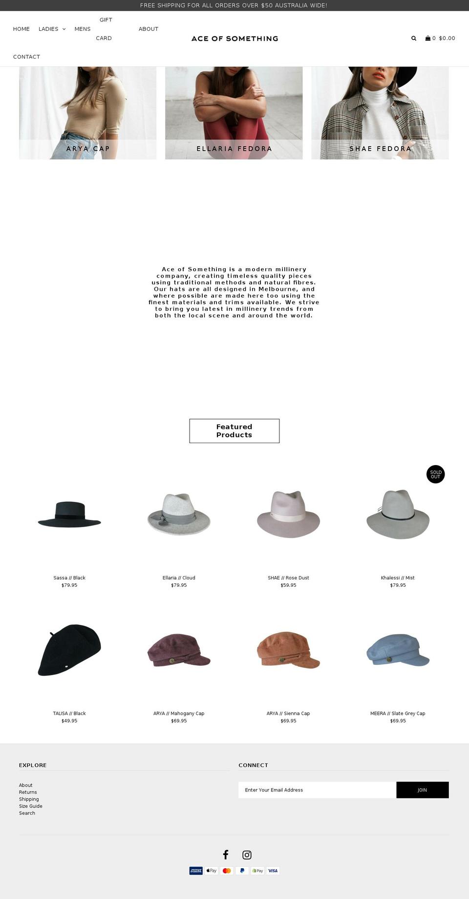 aceofsomething.com.au shopify website screenshot