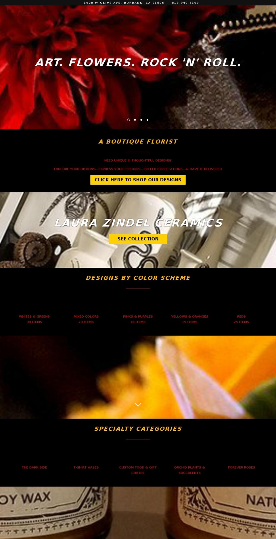 aceofvase.com — Shopify storefront screenshot