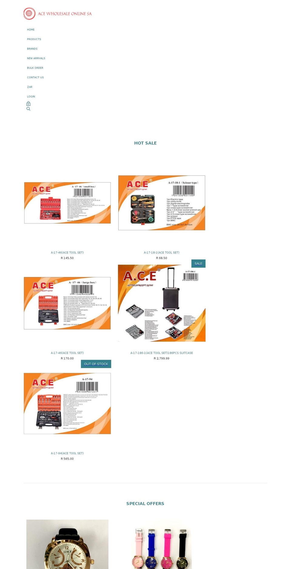aceonlinesa.com — Shopify storefront screenshot