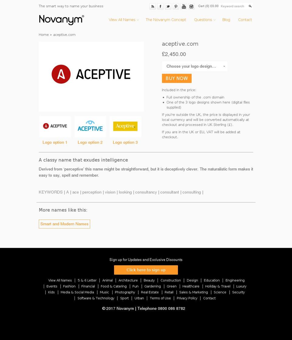 aceptive.com shopify website screenshot