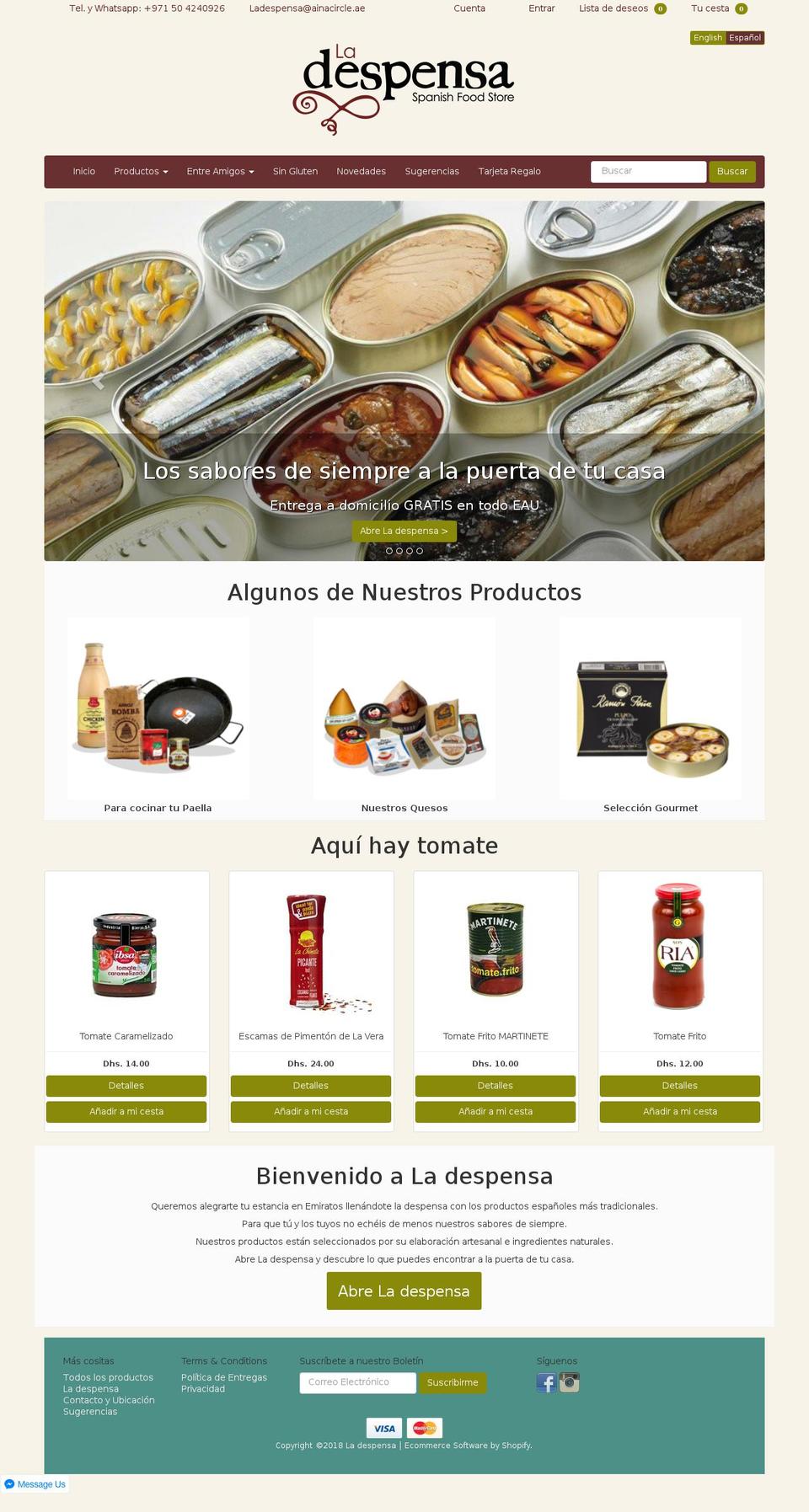 acercatealadespensa.com shopify website screenshot