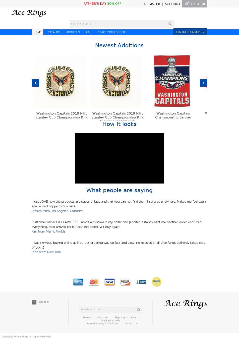acerings.com — Shopify storefront screenshot