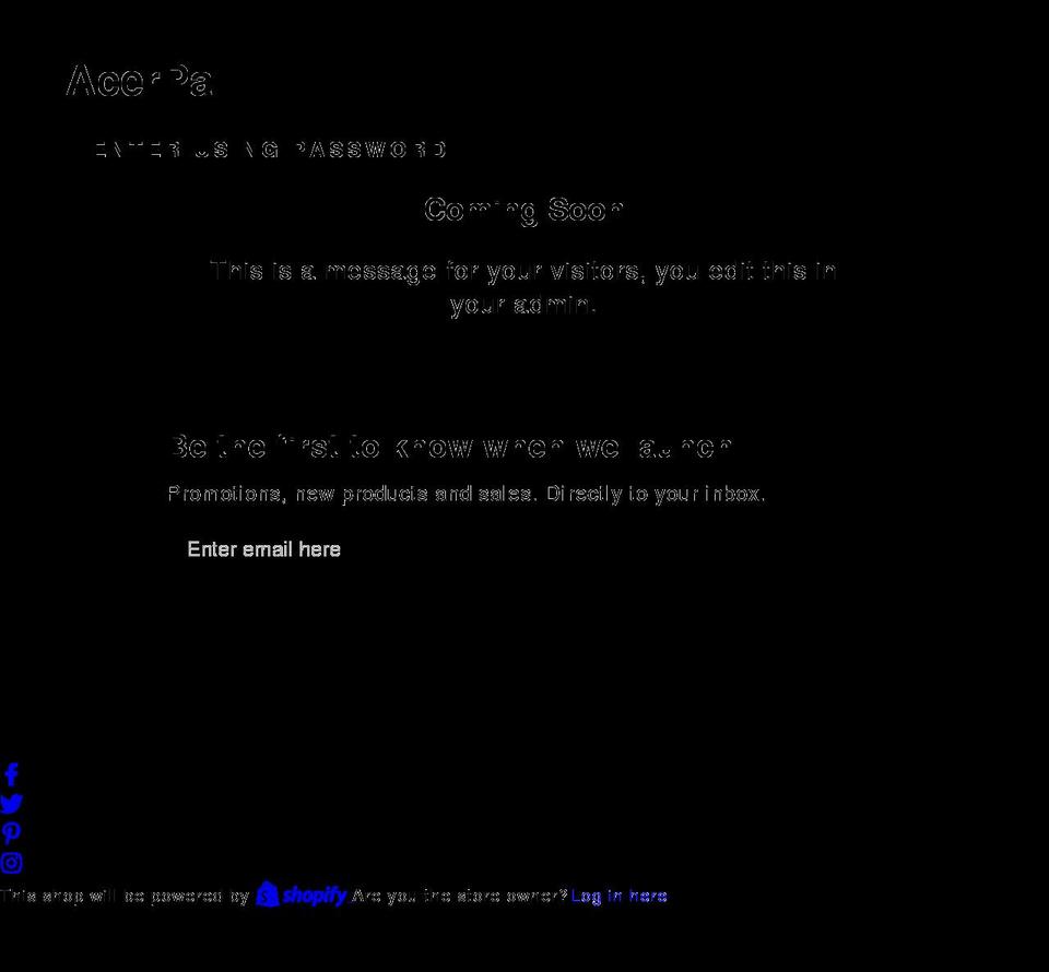 acerpal.com shopify website screenshot