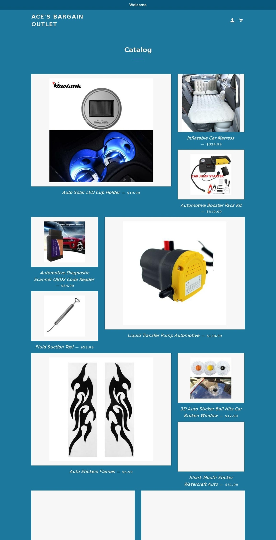acesbargainoutlet.com — Shopify storefront screenshot