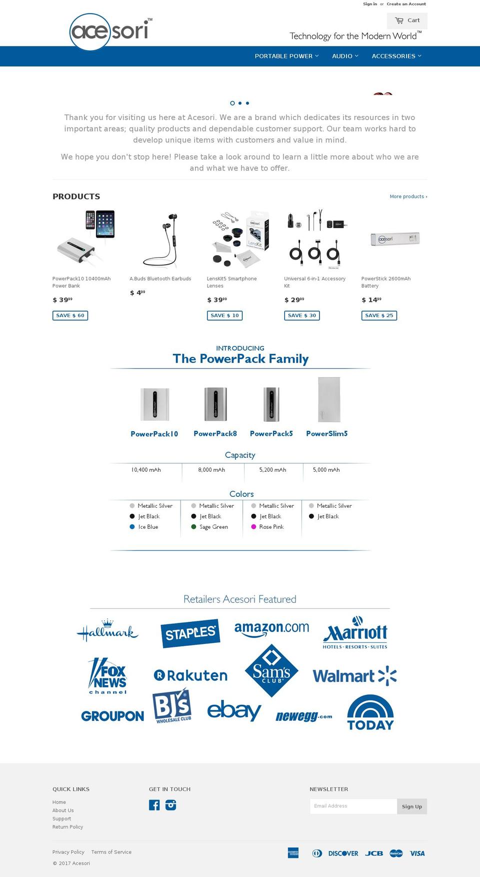 acesori.com shopify website screenshot