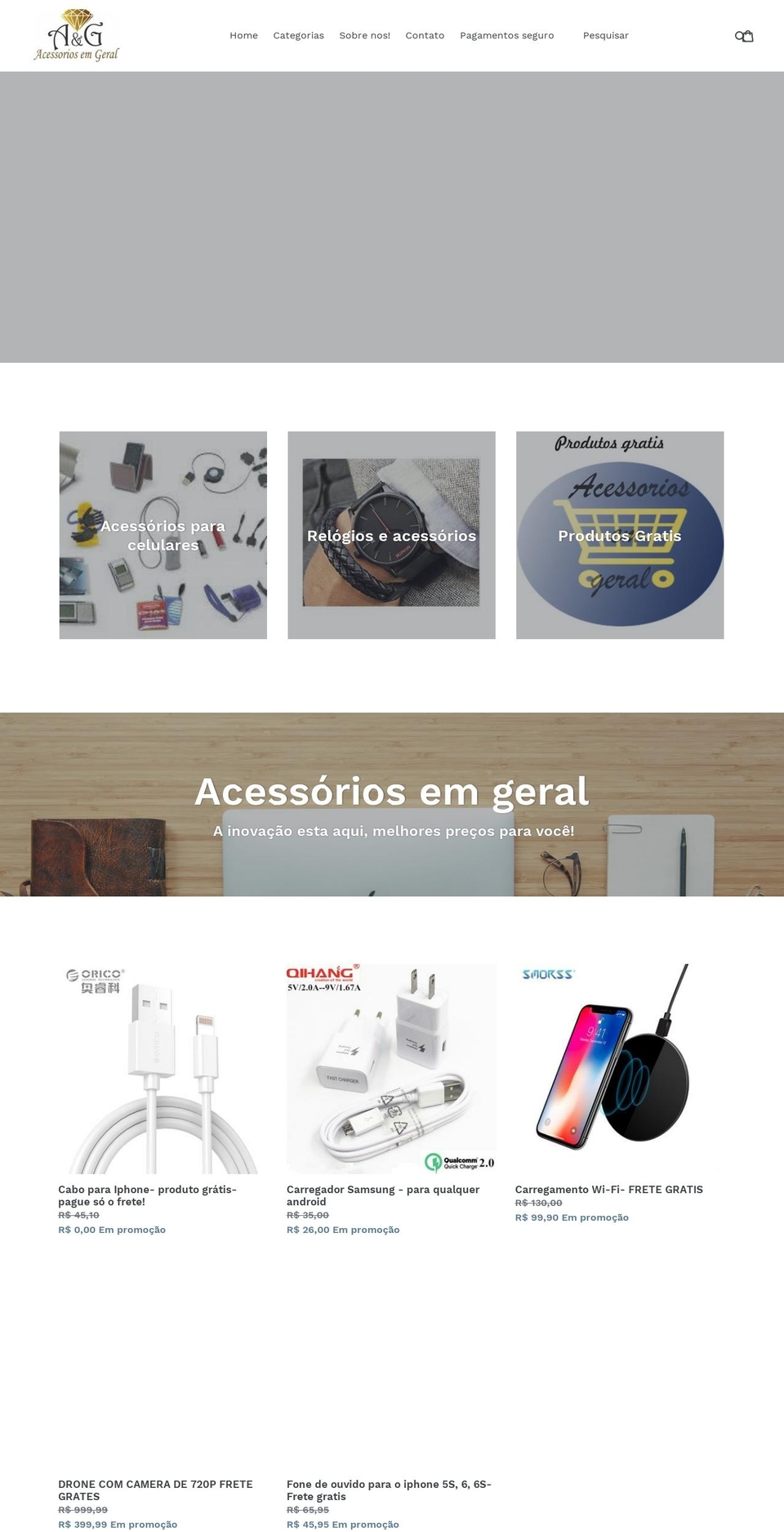 acessoriosemgeral.com — Shopify storefront screenshot