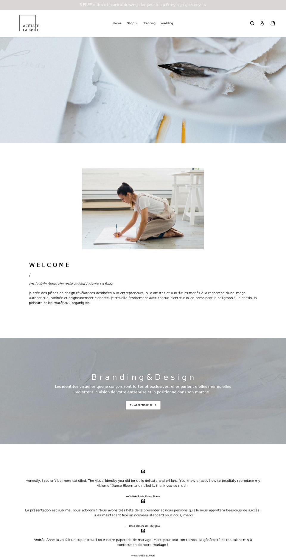 acetatelaboite.com — Shopify storefront screenshot