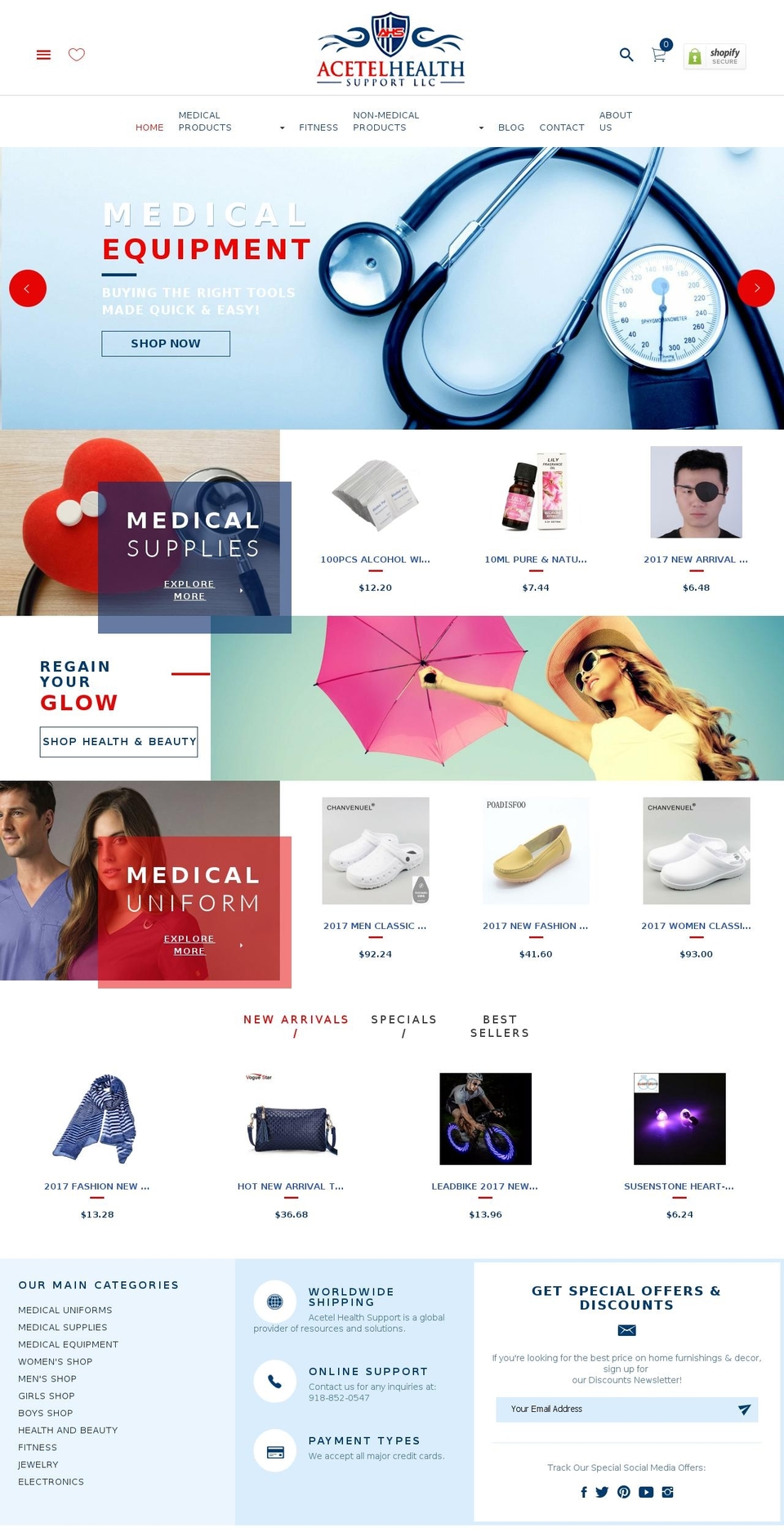 acetelhealthsupport.com shopify website screenshot