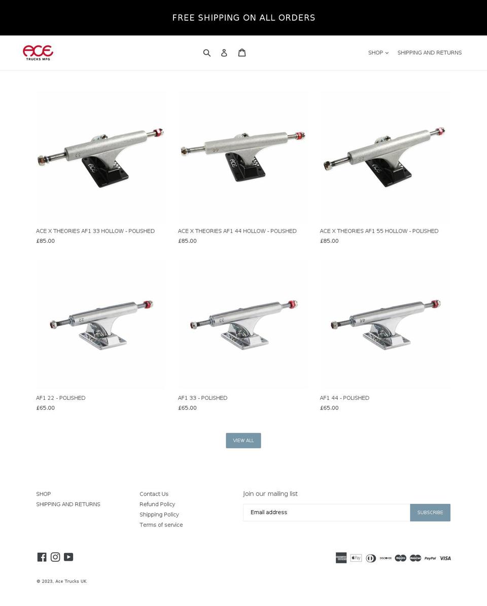 acetrucks.co.uk shopify website screenshot