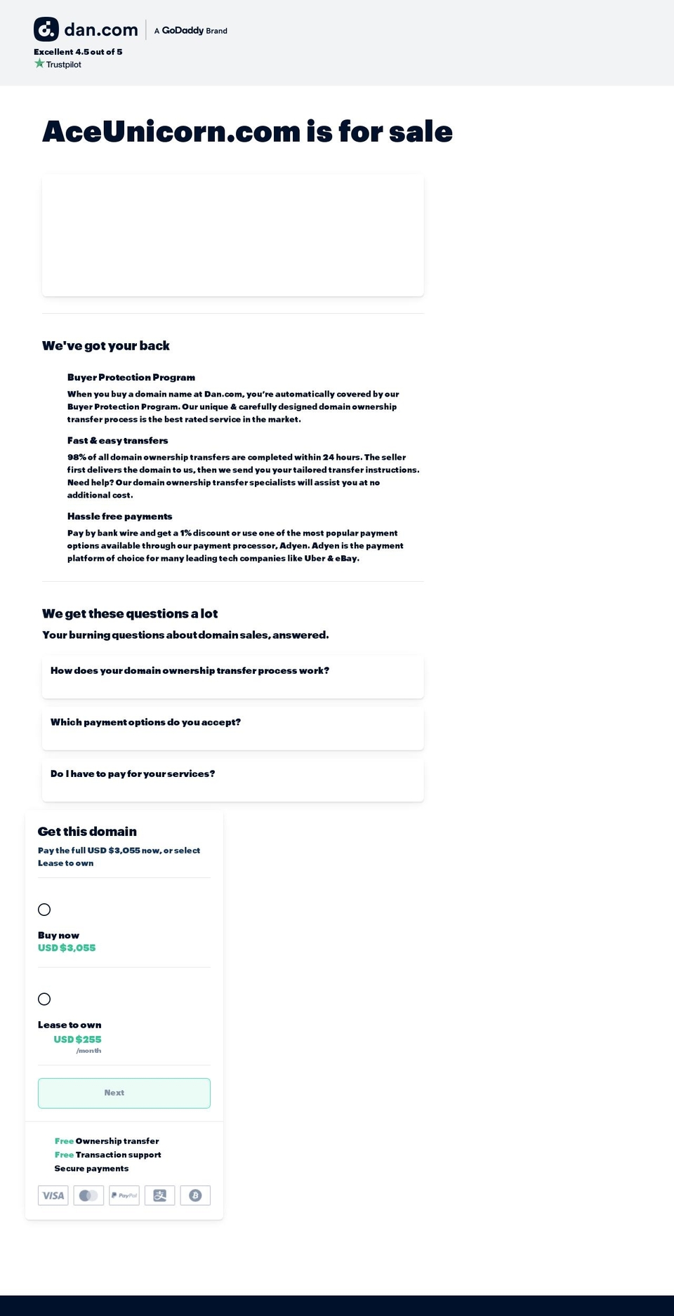 aceunicorn.com — Shopify storefront screenshot