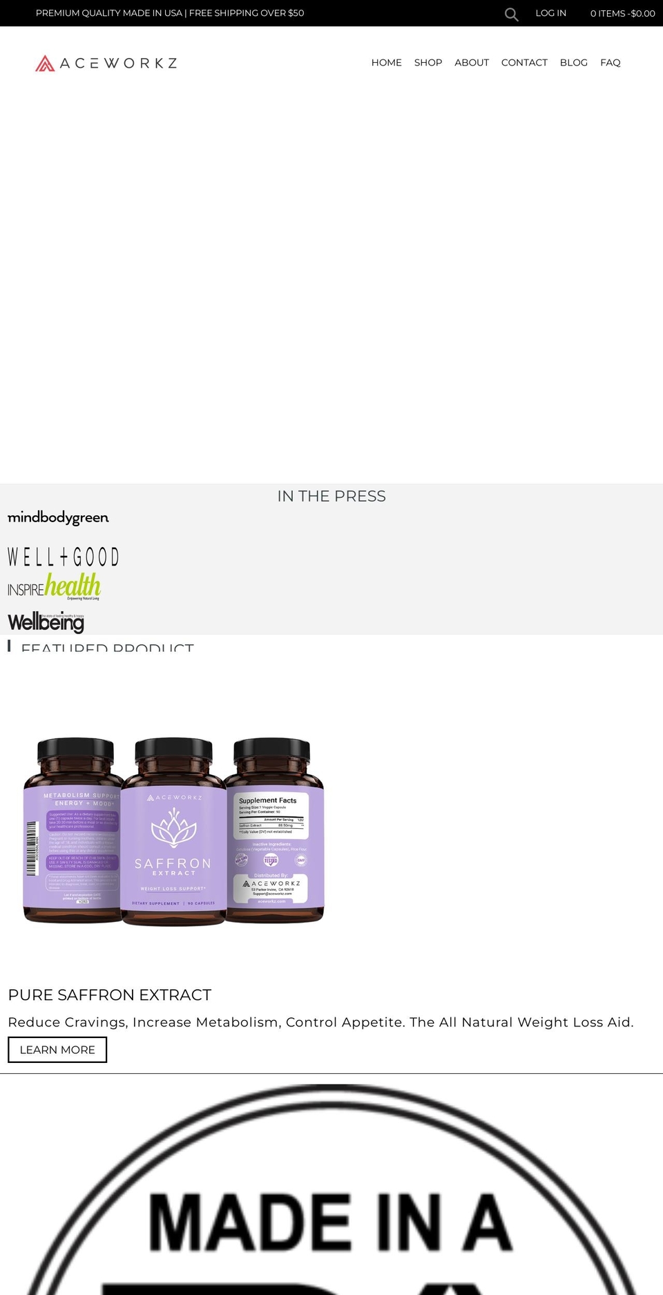 aceworkz.com shopify website screenshot