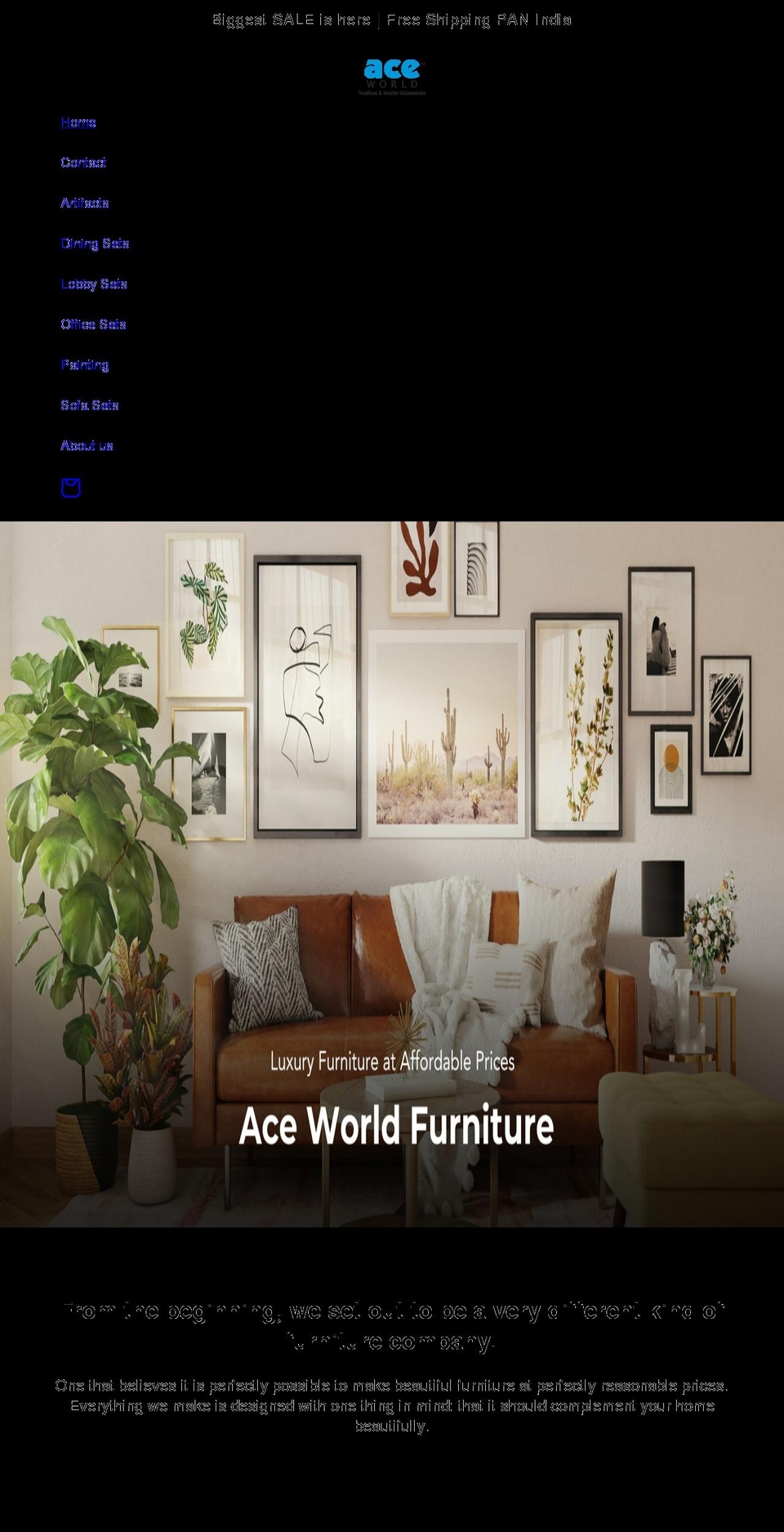 aceworld.in shopify website screenshot