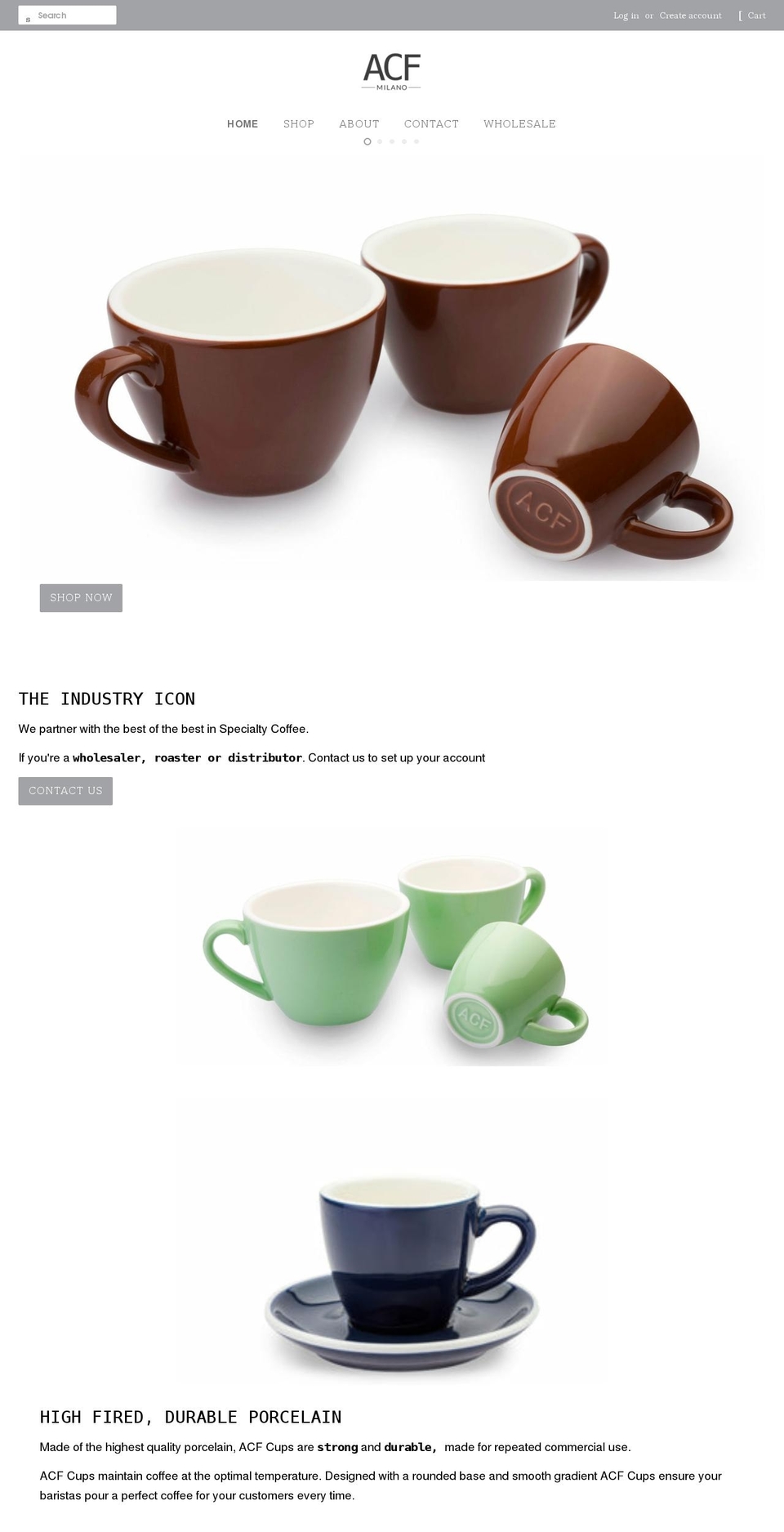acfporcelain.com — Shopify storefront screenshot