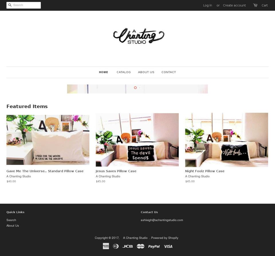 achantingstudio.com shopify website screenshot